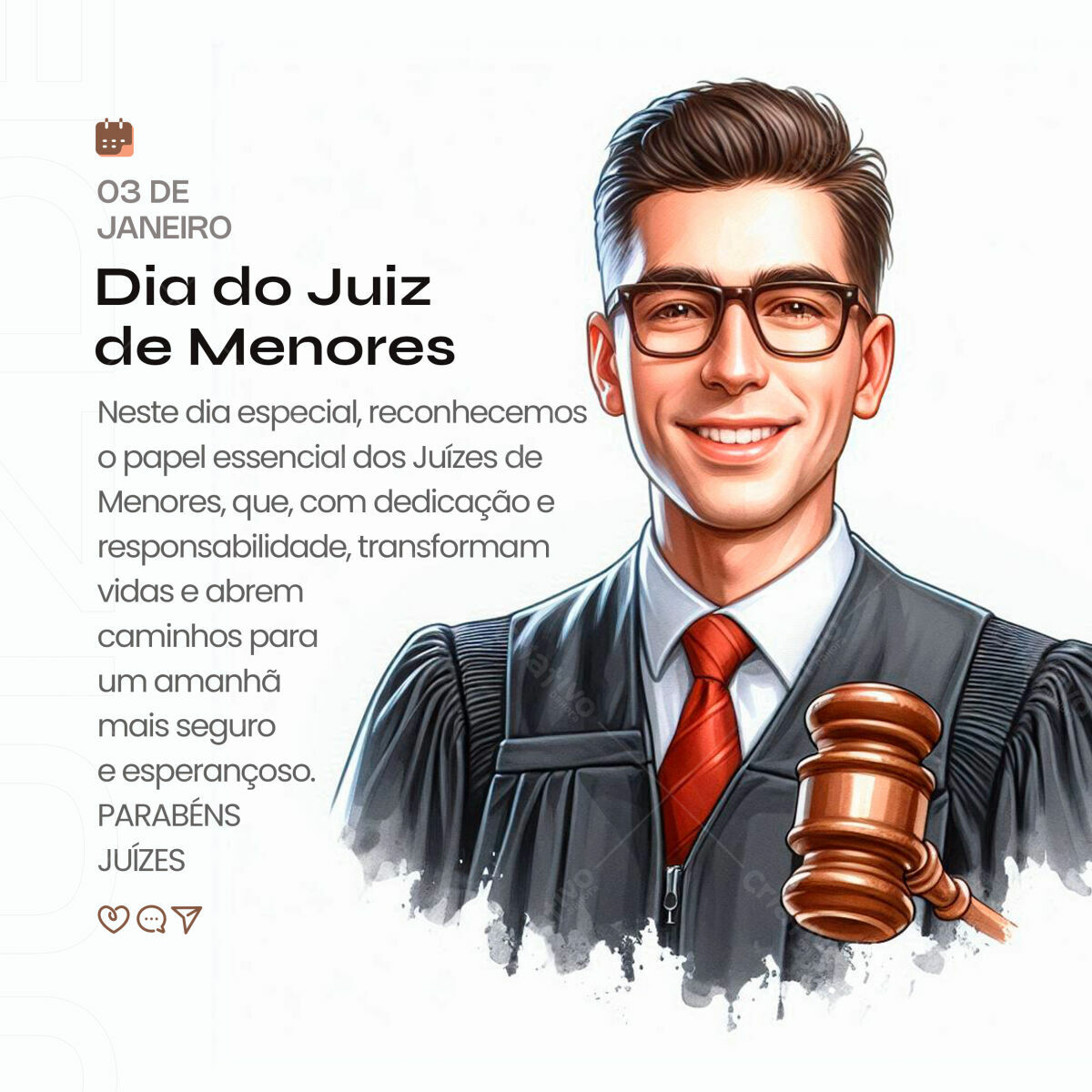 Postagem Dia do Juiz de Menores PSD Editável