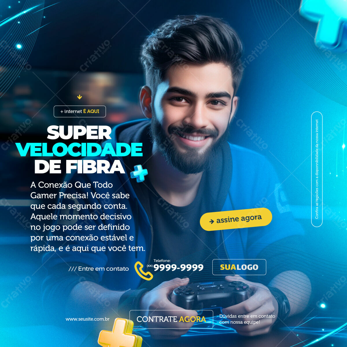 Flyer Propaganda Internet Gamer PSD Editável