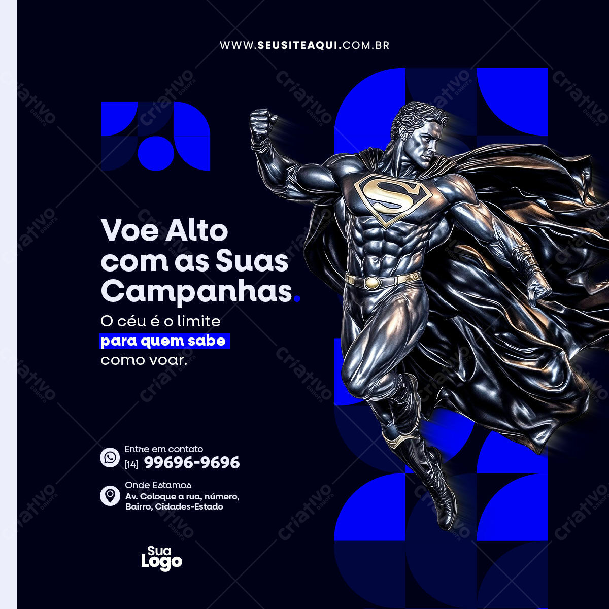 Post para Redes Sociais com Super-herói PSD Editável