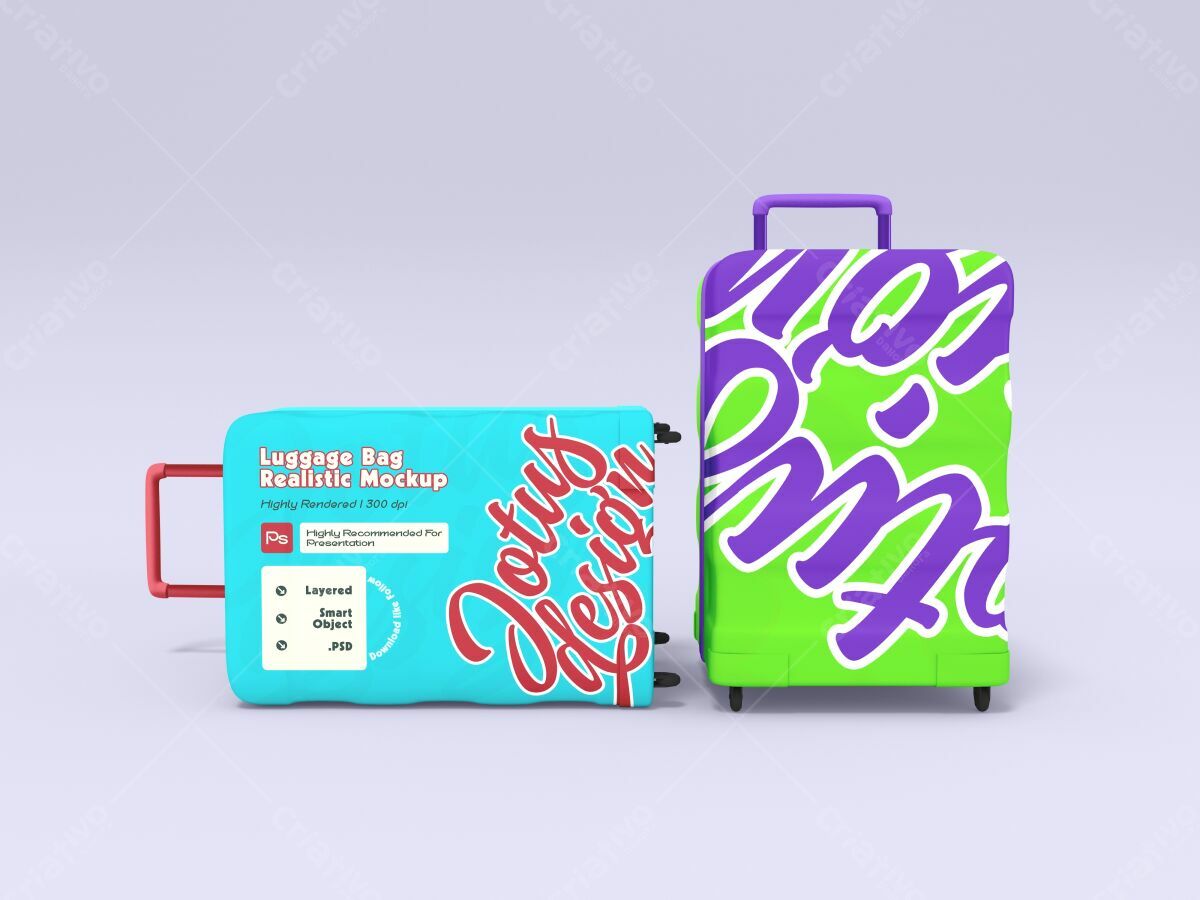 Mockup de Mala de Viagem PSD Editável