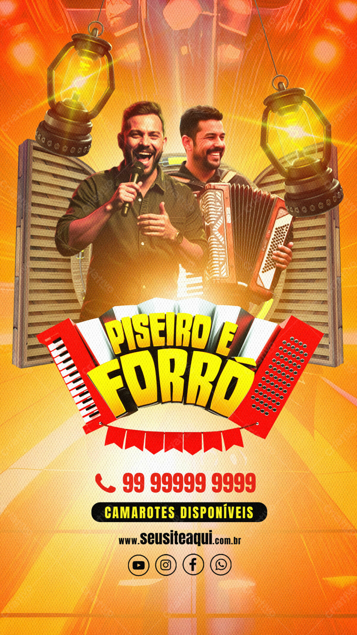 Flyer Piseiro e Forró PSD Editável