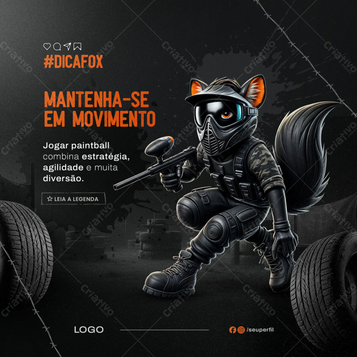 Post para Paintball PSD Editável