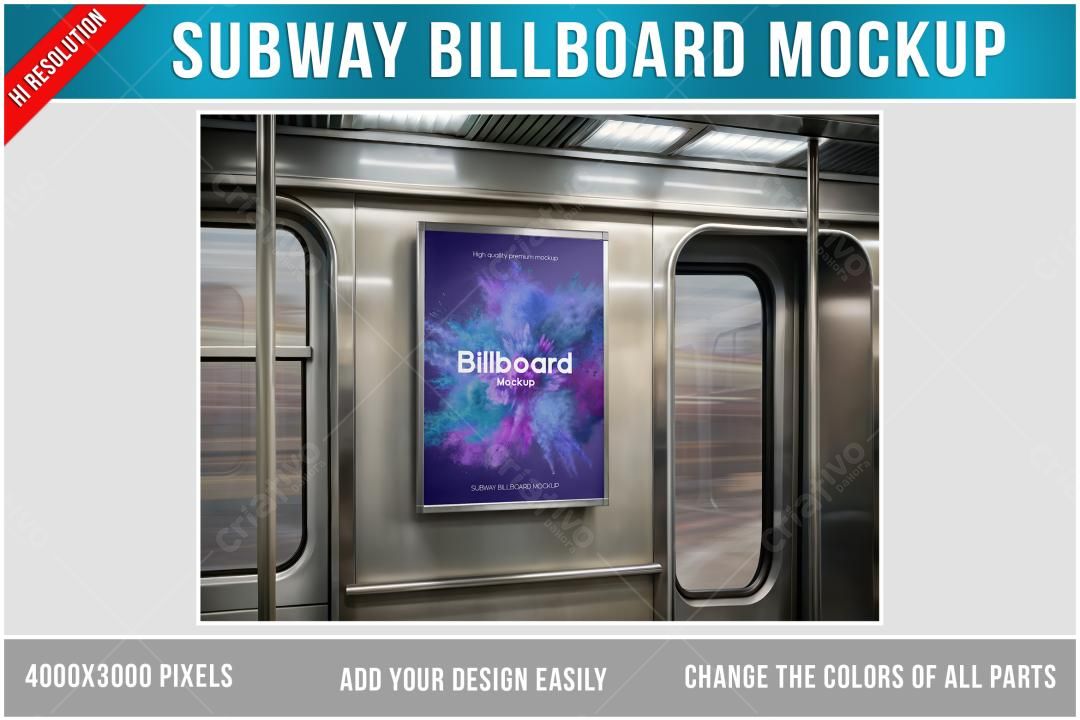 Subway Billboard Mockup: Modern Design
