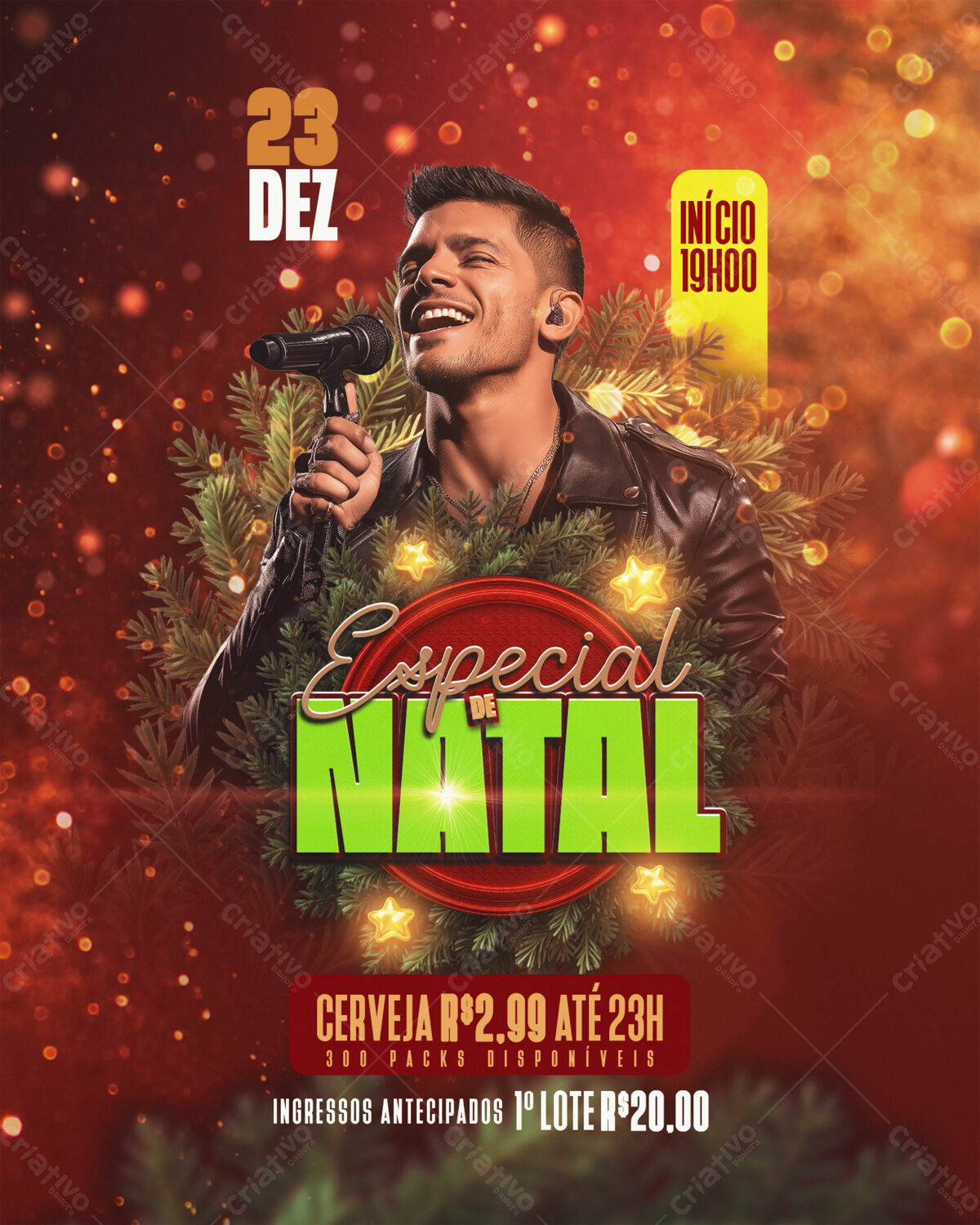 Flyer Natalino com Cantor PSD Editável