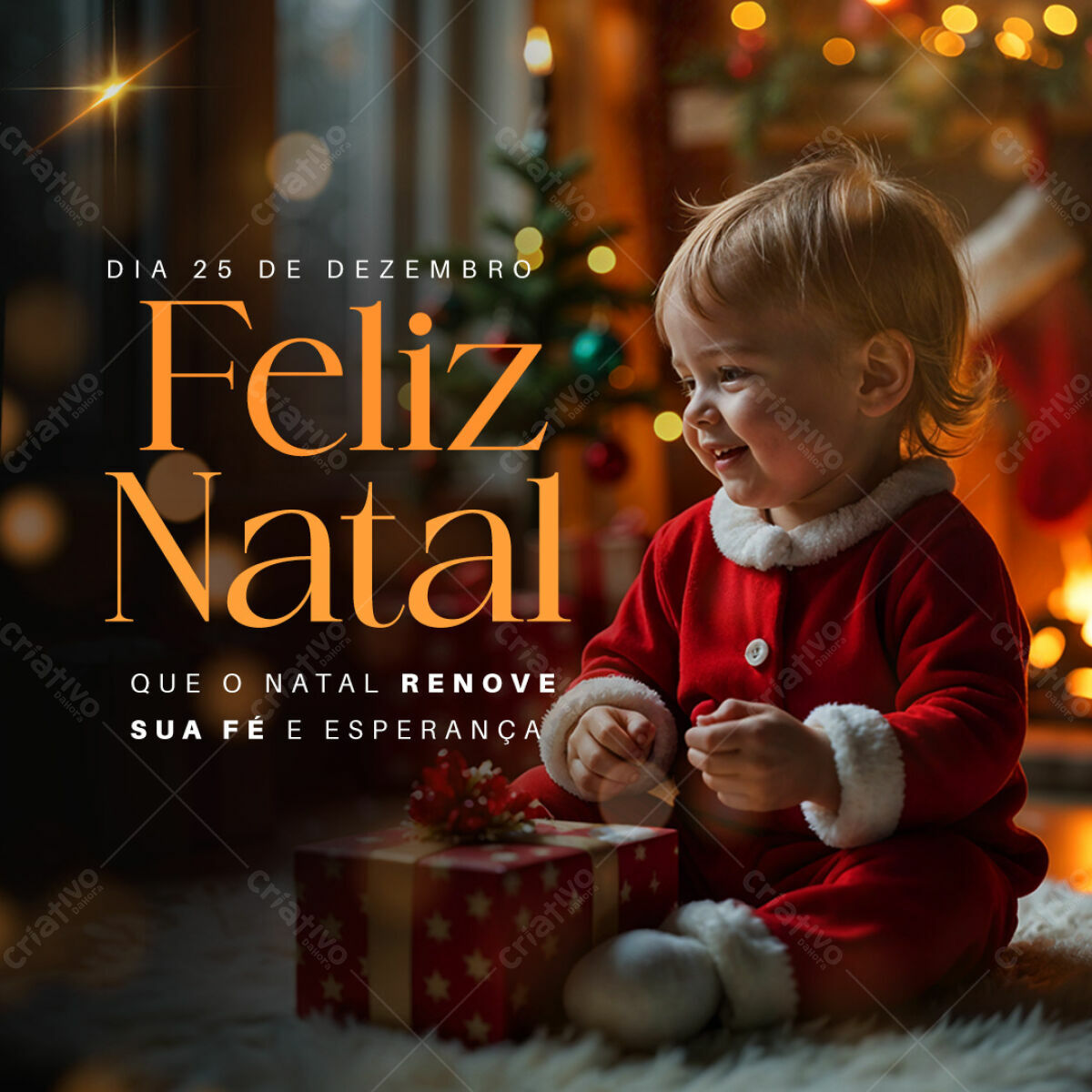 Postagem Natalina Bebê PSD Editável