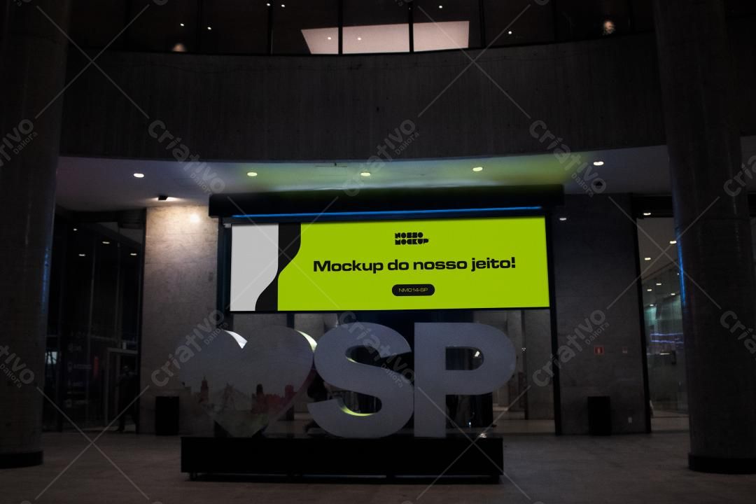 Mockup de Outdoor Noturno com Design Moderno