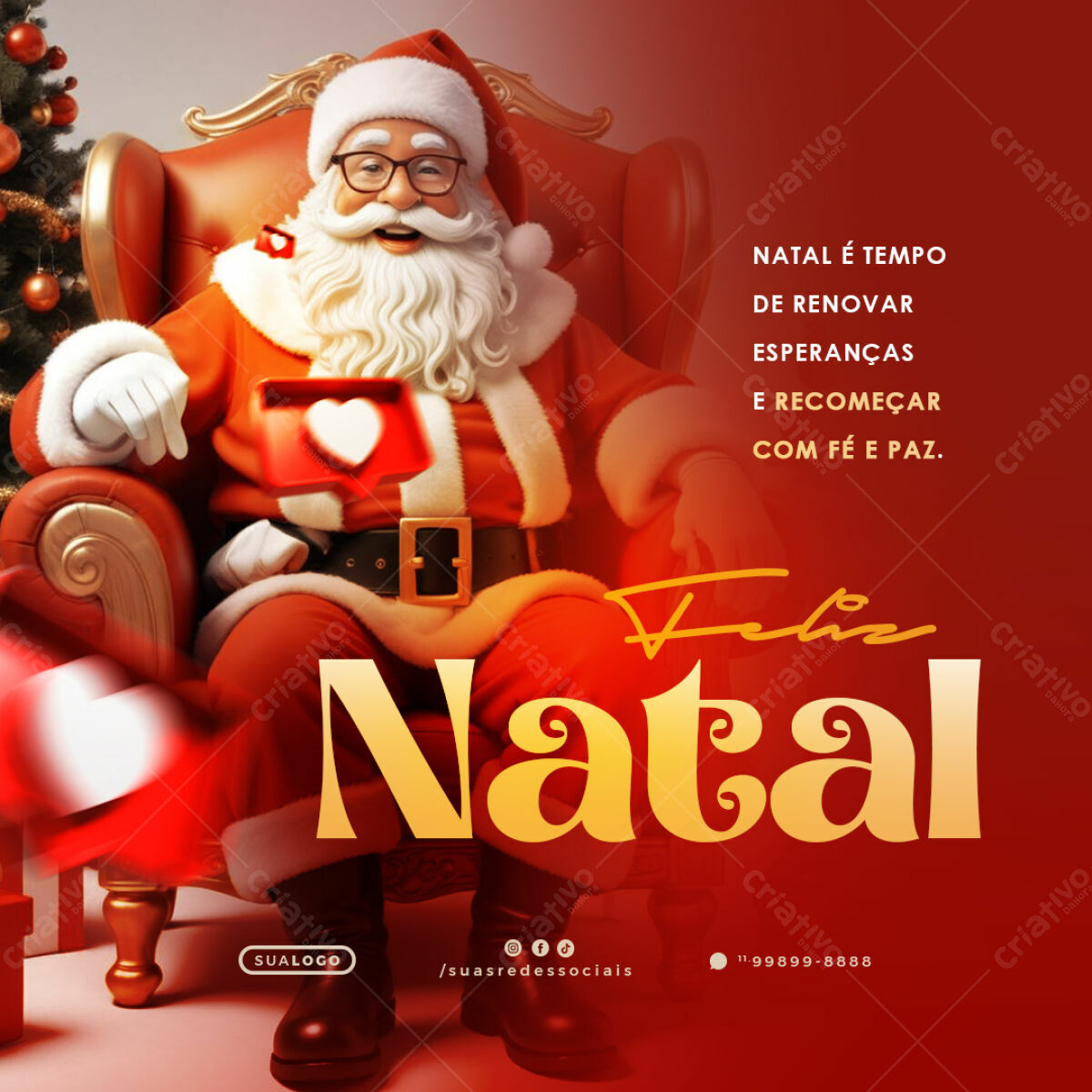 Postagem Natalina para Redes Sociais PSD Editável