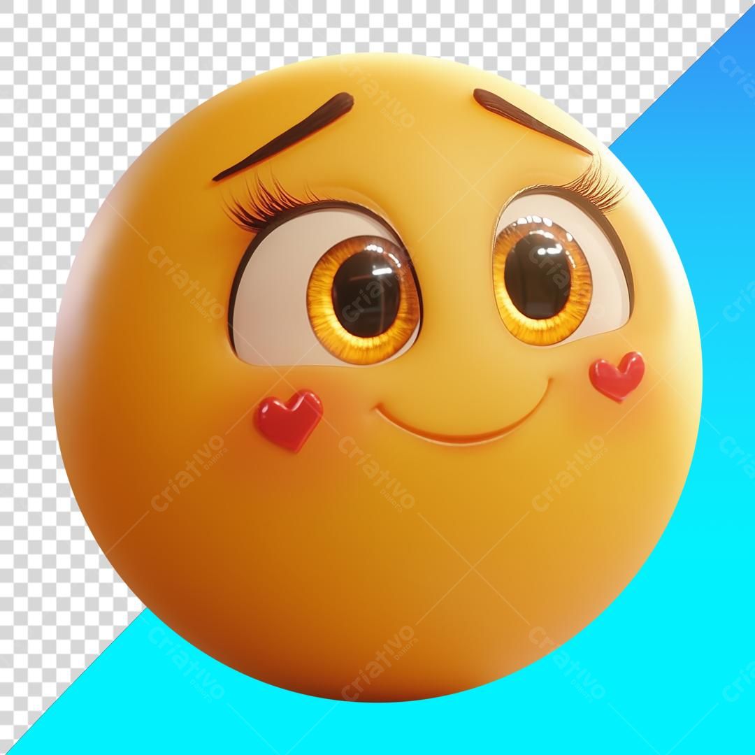 Icone Emoji apaixonado PNG com fundo transparente
