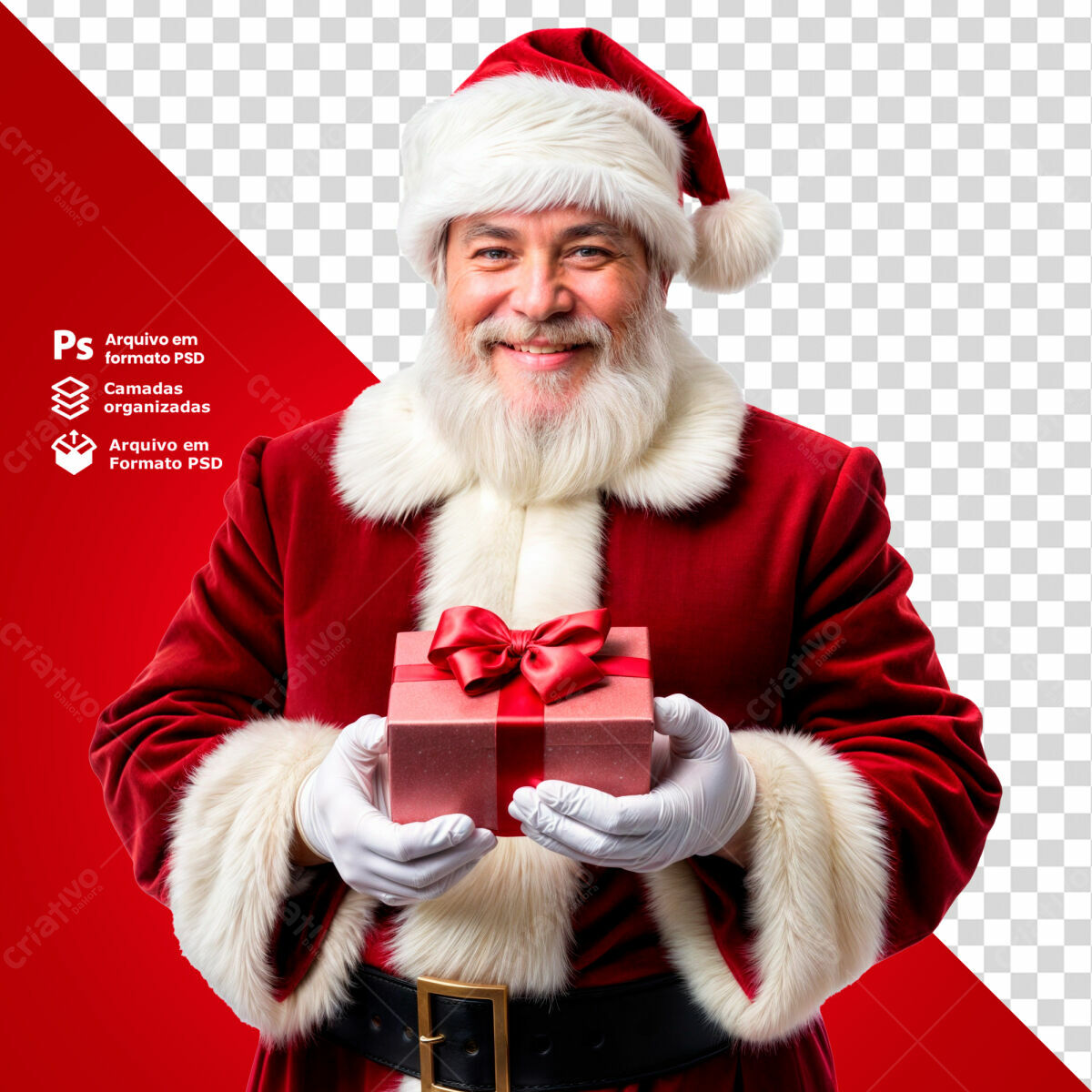 Imagem Natal Papai Noel Presente PSD Editável