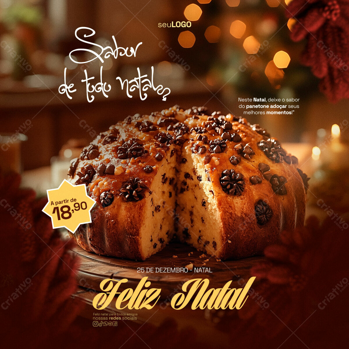 Editable PSD Panettone for Christmas