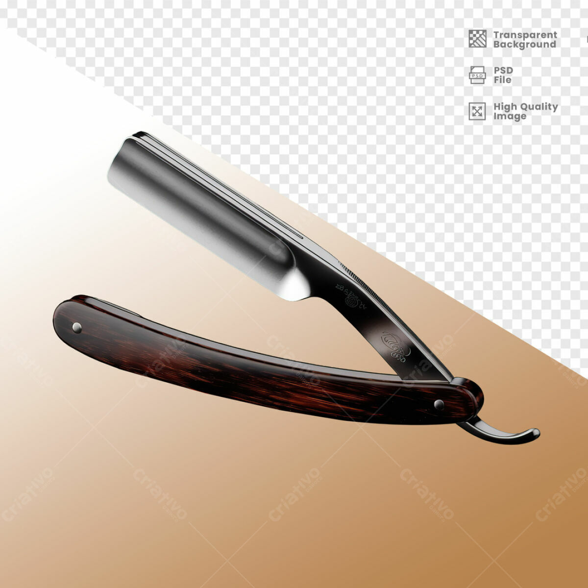 Mockup Navalha Barbeiro PSD Editável