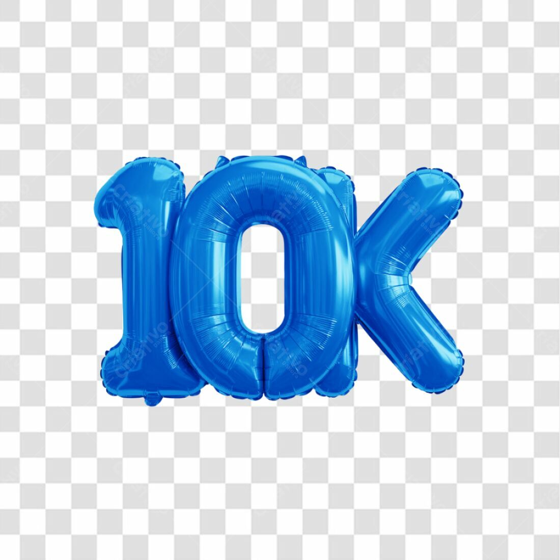 Icone 10k Seguidores Balões Azul PNG com fundo transparente