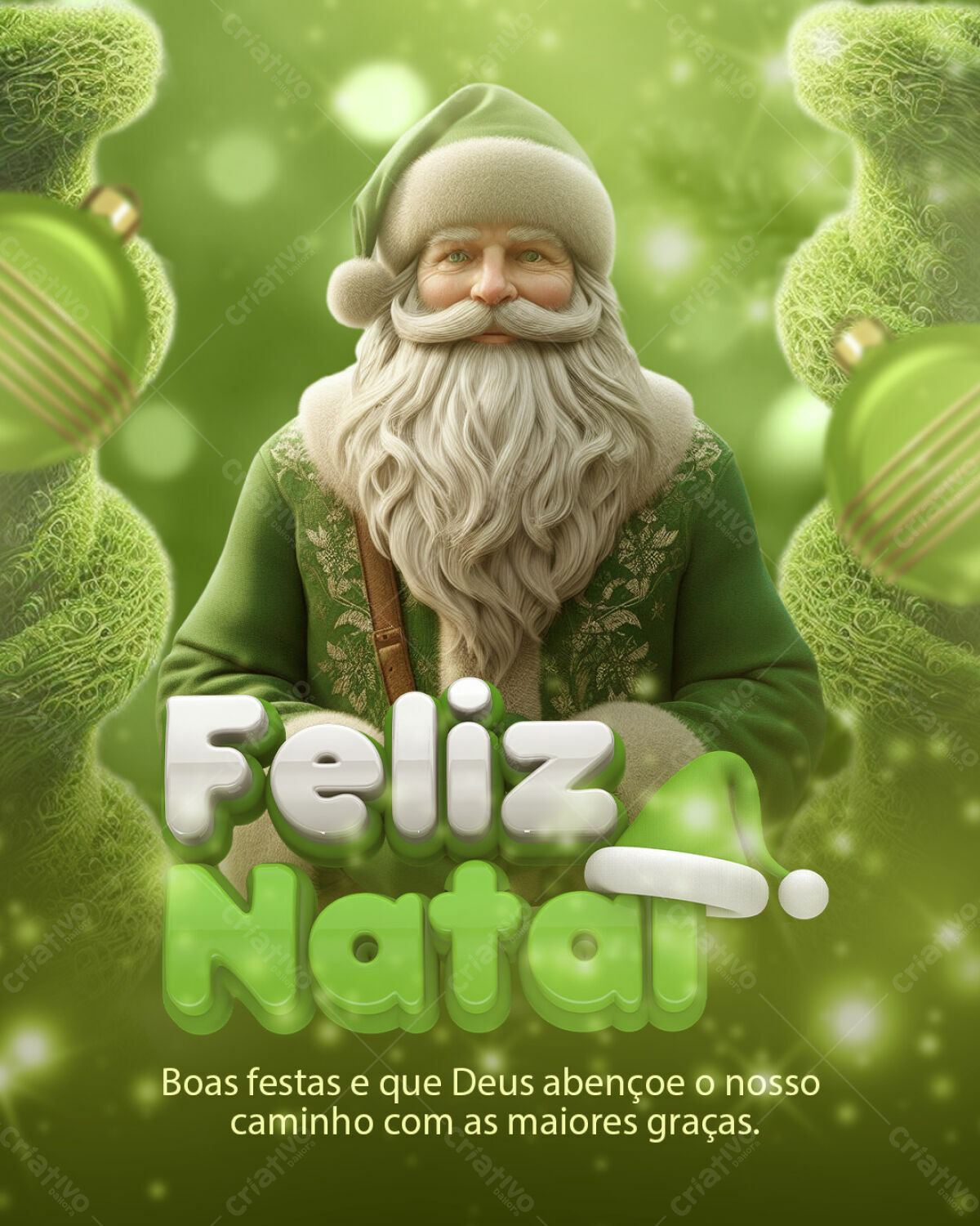 Flyer Natalino Verde PSD Editável