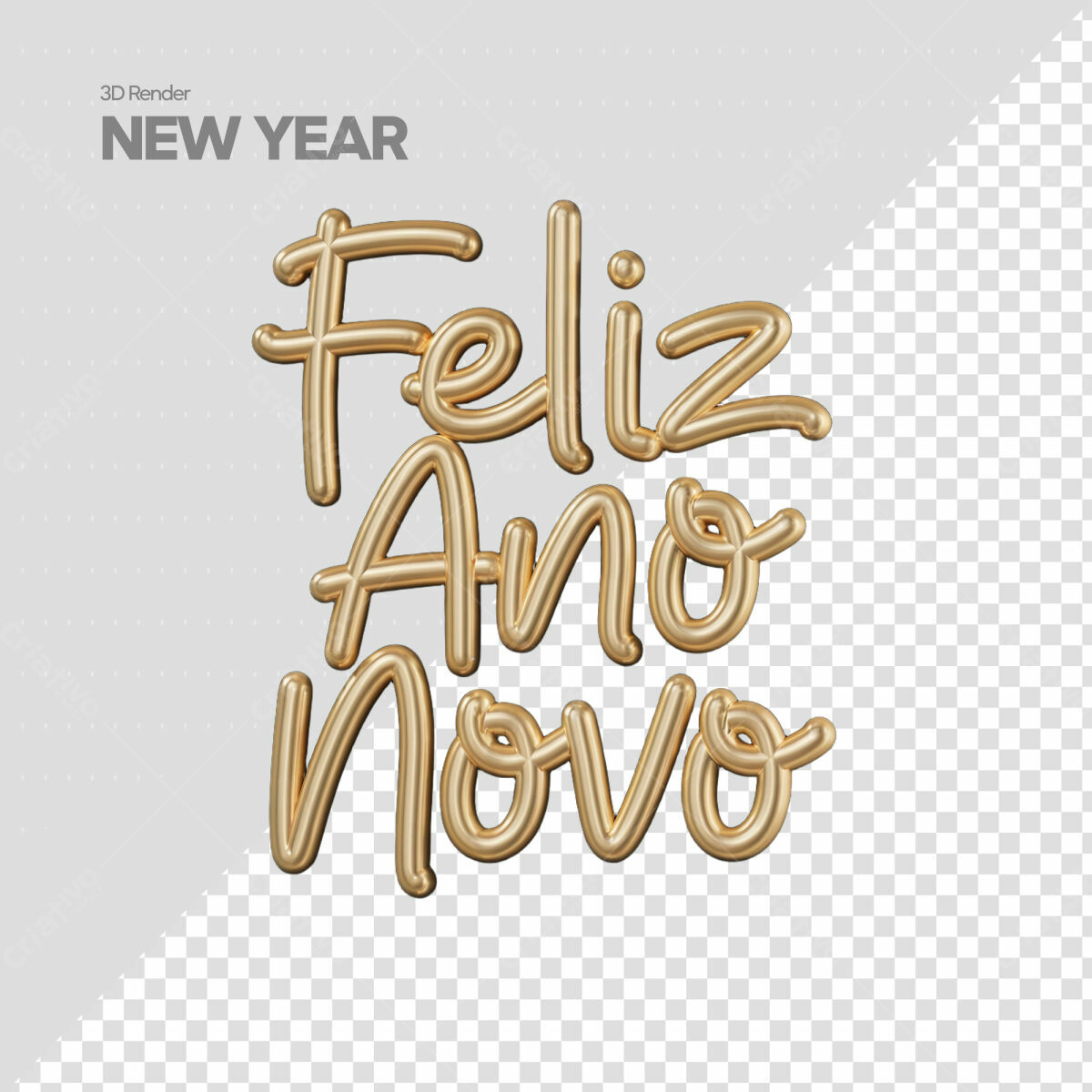 Arte Feliz Ano Novo PSD Editável