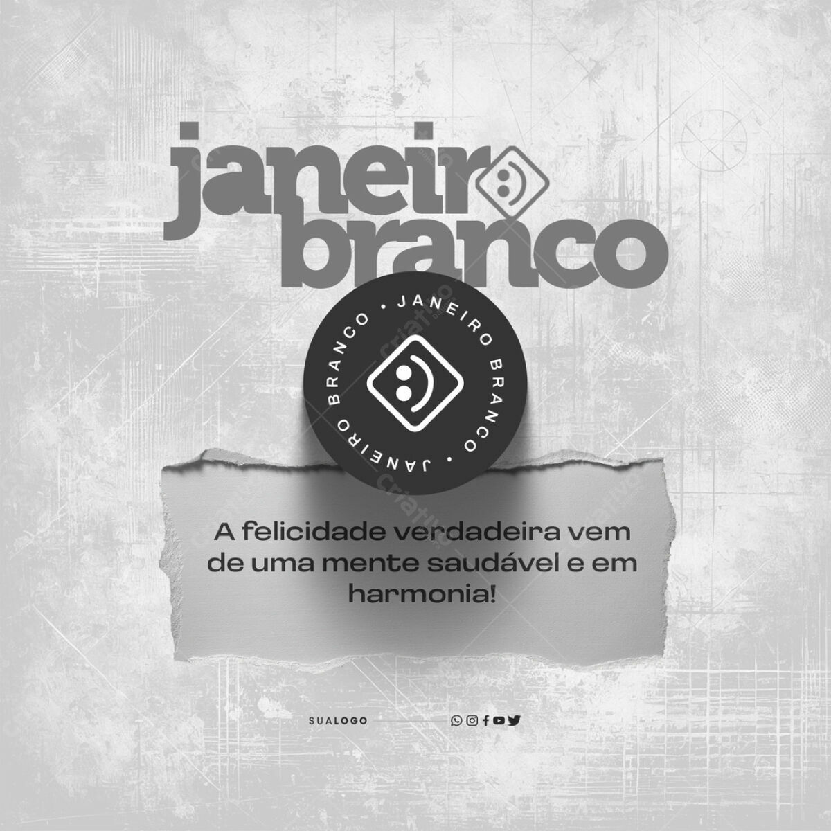 Post para Janeiro Branco PSD Editável