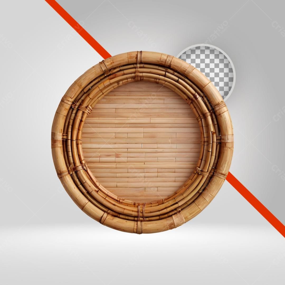 Moldura de bambu PNG com fundo transparente