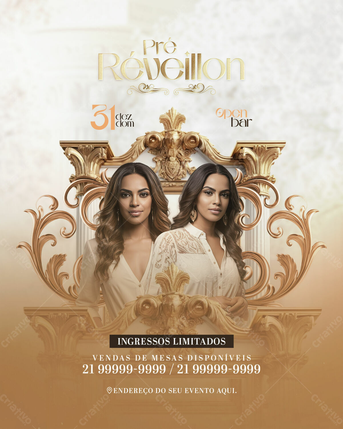 Flyer Pré Réveillon PSD Editável