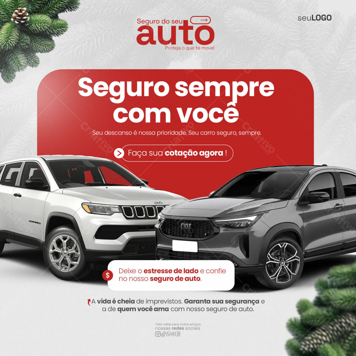 Flyer Seguro Auto Natal PSD Editável