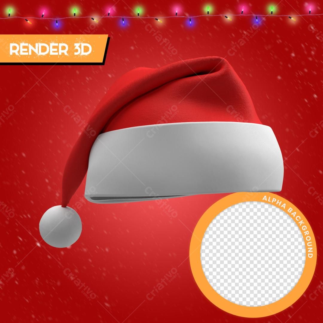 Chapéu Papai Noel Natal PSD Editável