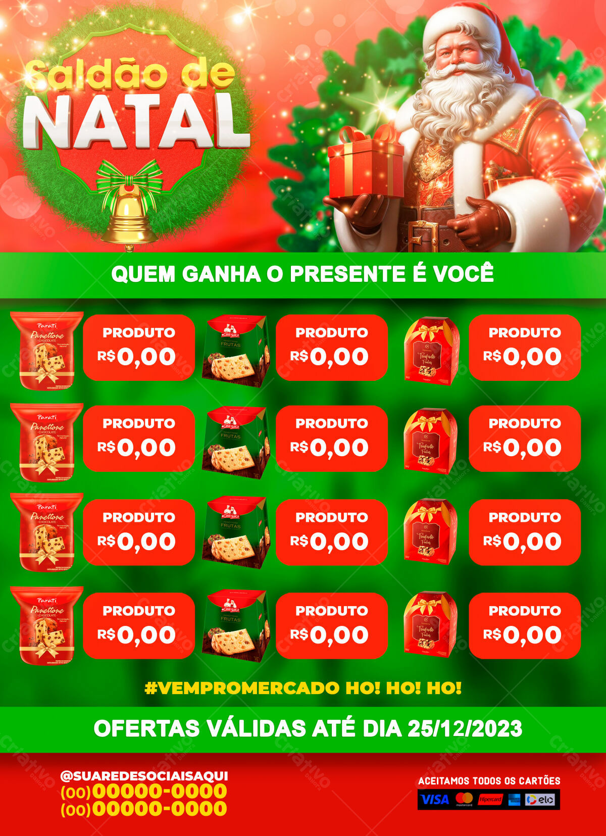 Flyer Saldão de Natal com Panetones PSD Editável