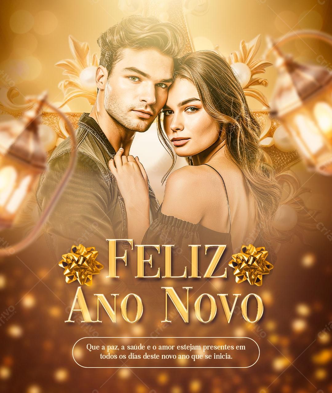Flyer Feliz Ano Novo PSD Editável