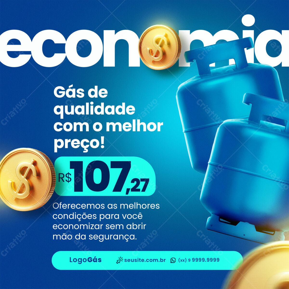 Postagem para Promoção de Gás PSD Editável