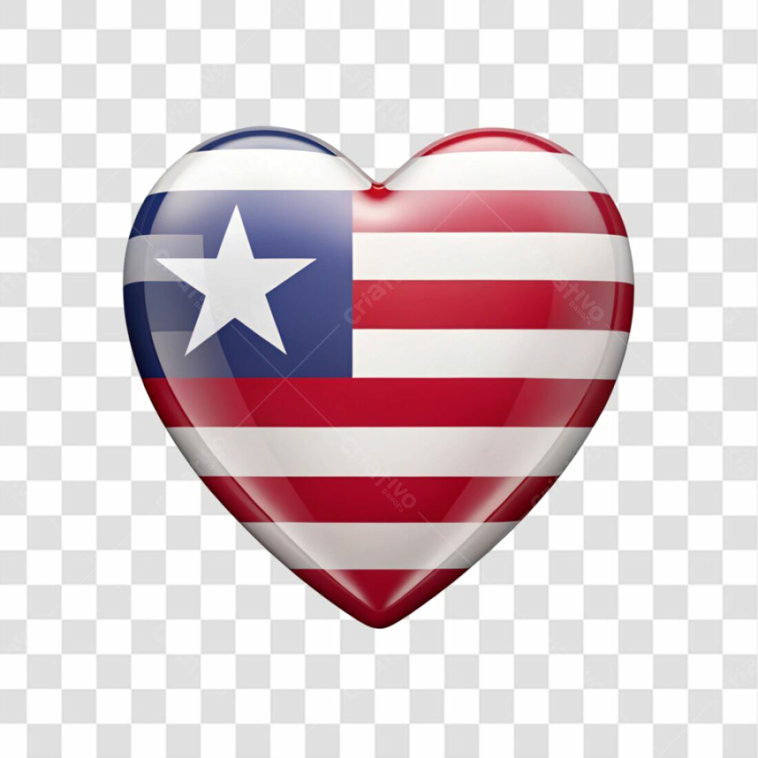 Liberian Heart Icon PNG with Transparent Background