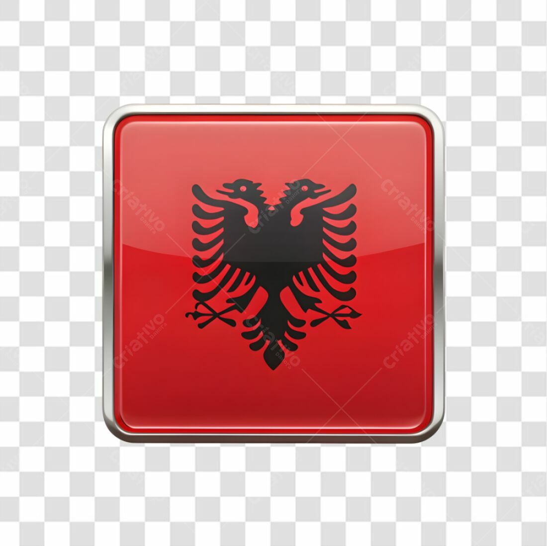 Icone Bandeira Albânia PNG com fundo transparente