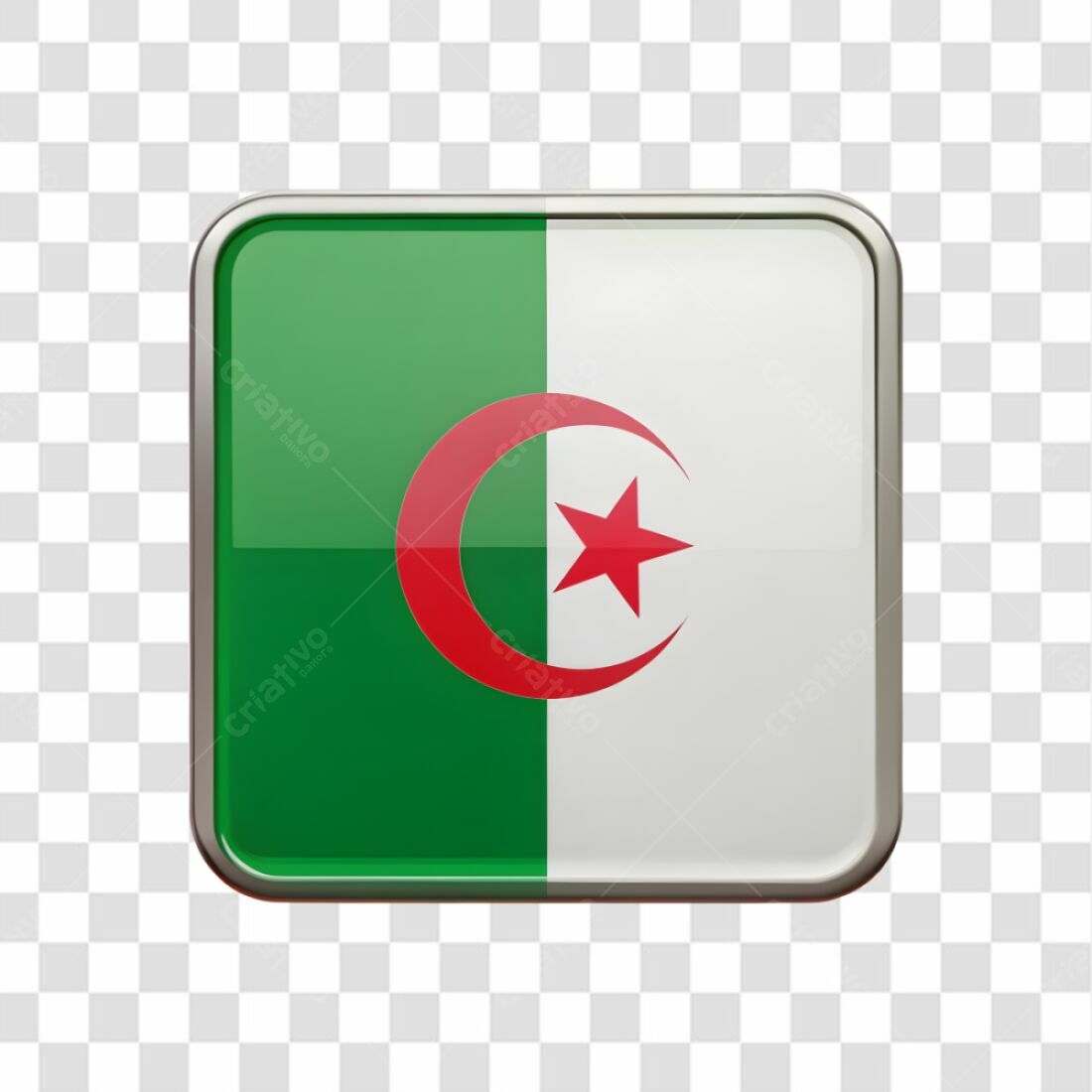 Icone Bandeira Argélia PNG com fundo transparente