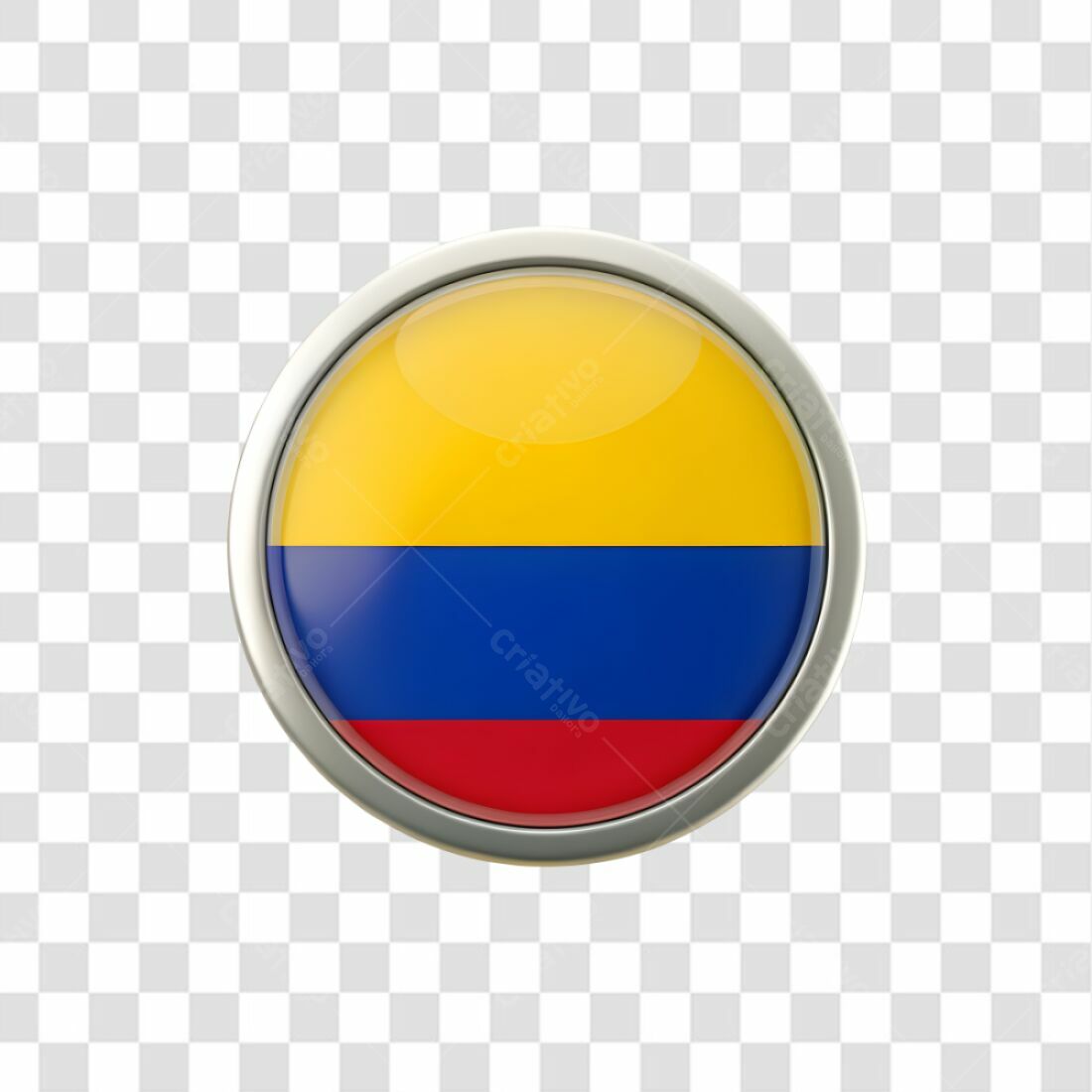 Botão Bandeira Colômbia PNG com fundo transparente