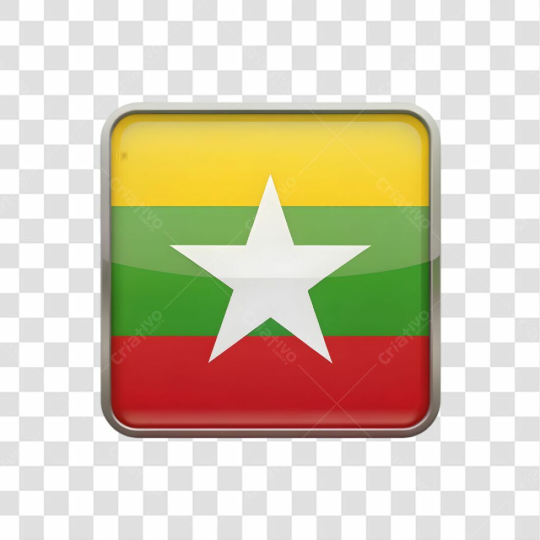 Icone Bandeira Mianmar PNG com fundo transparente