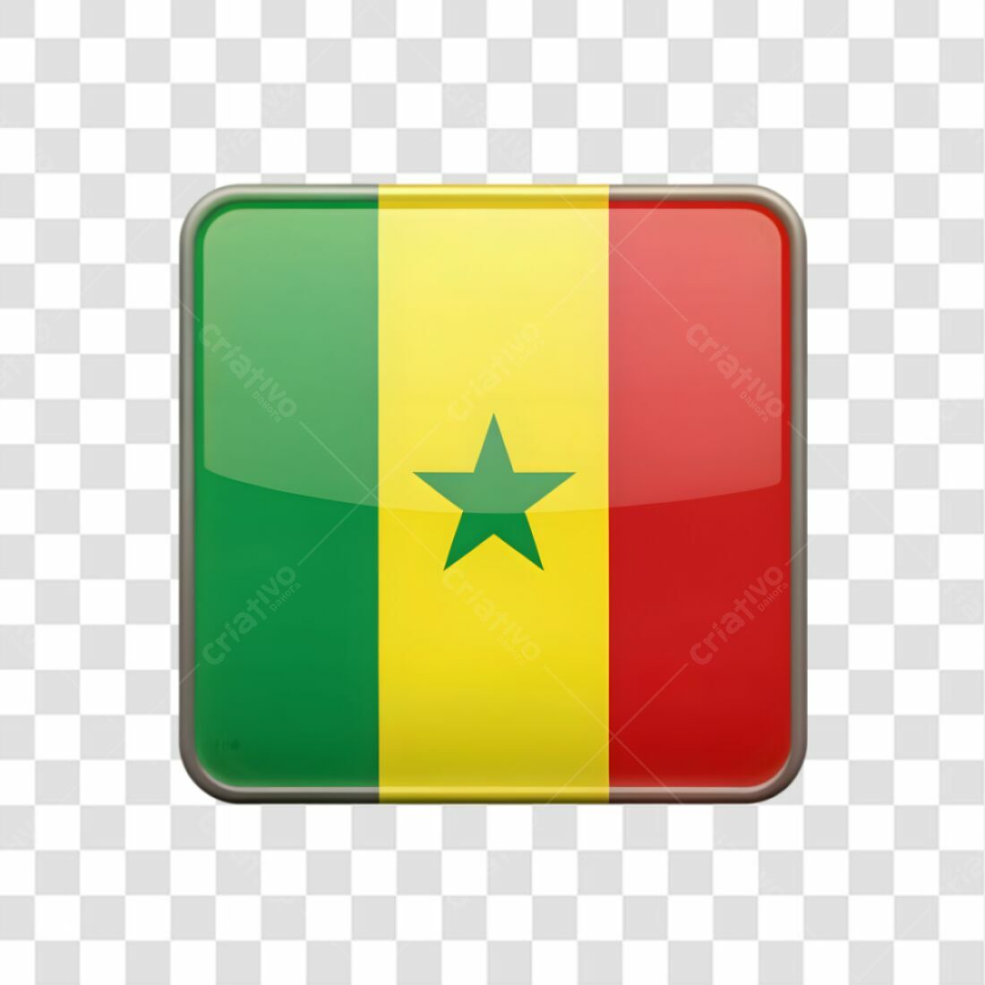 Icone Bandeira Senegal PNG com fundo transparente