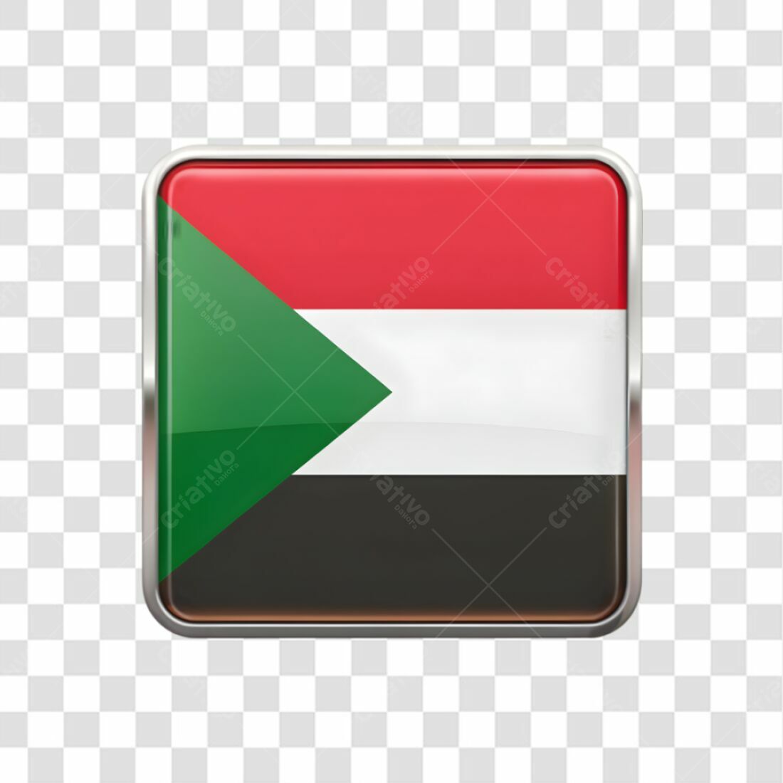 Icone Bandeira Sudão PNG com fundo transparente