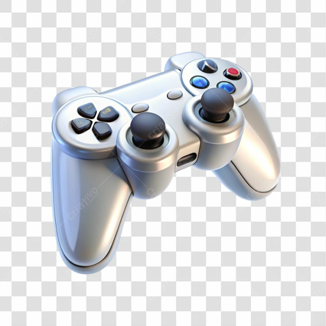 Icone Gamepad Prata PNG com fundo transparente