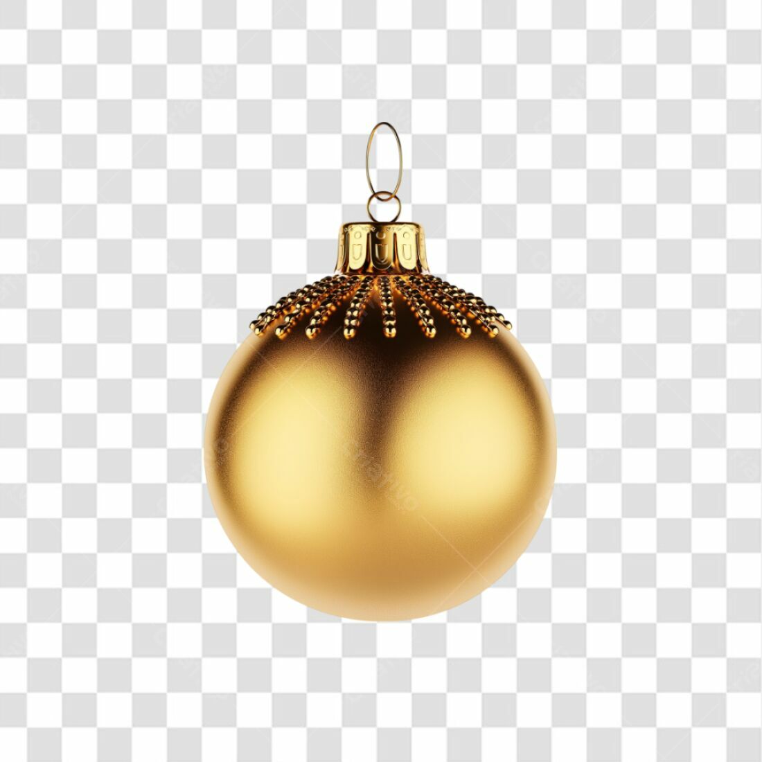 Enfeite Natal Dourado PNG com fundo transparente