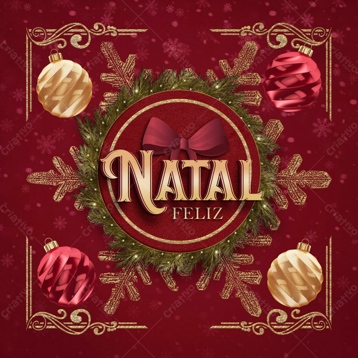 Postagem de Natal Feliz PSD Editável