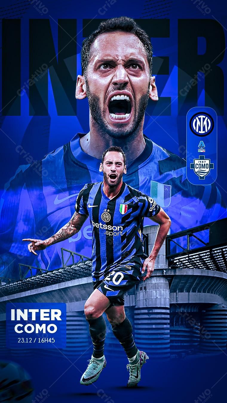 Poster Futebol Inter x Como PSD Editável