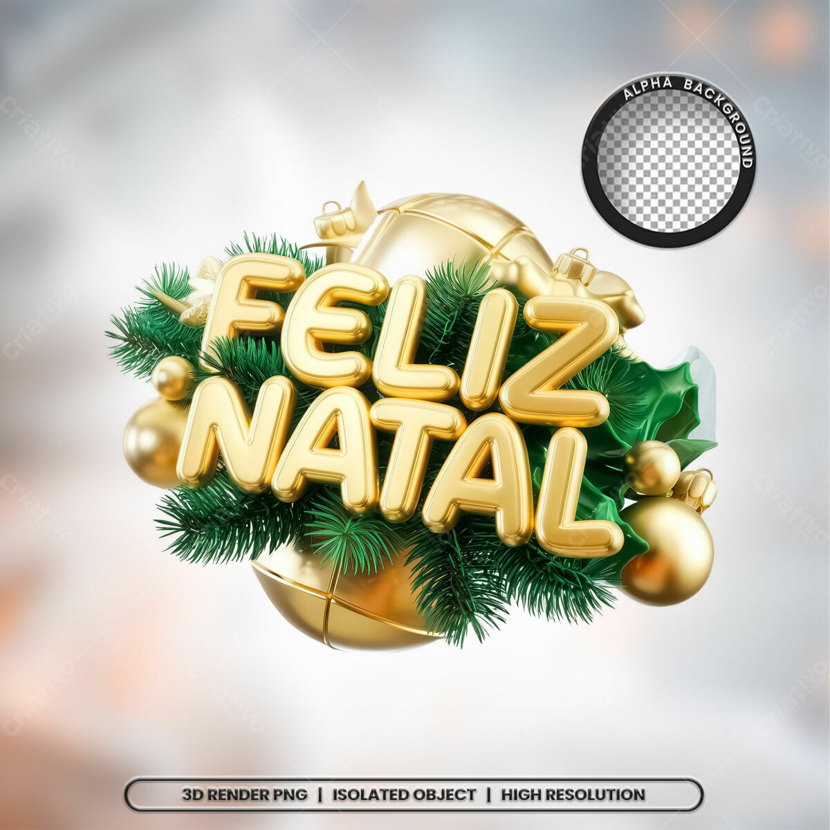 Feliz Natal 3D PSD Editável