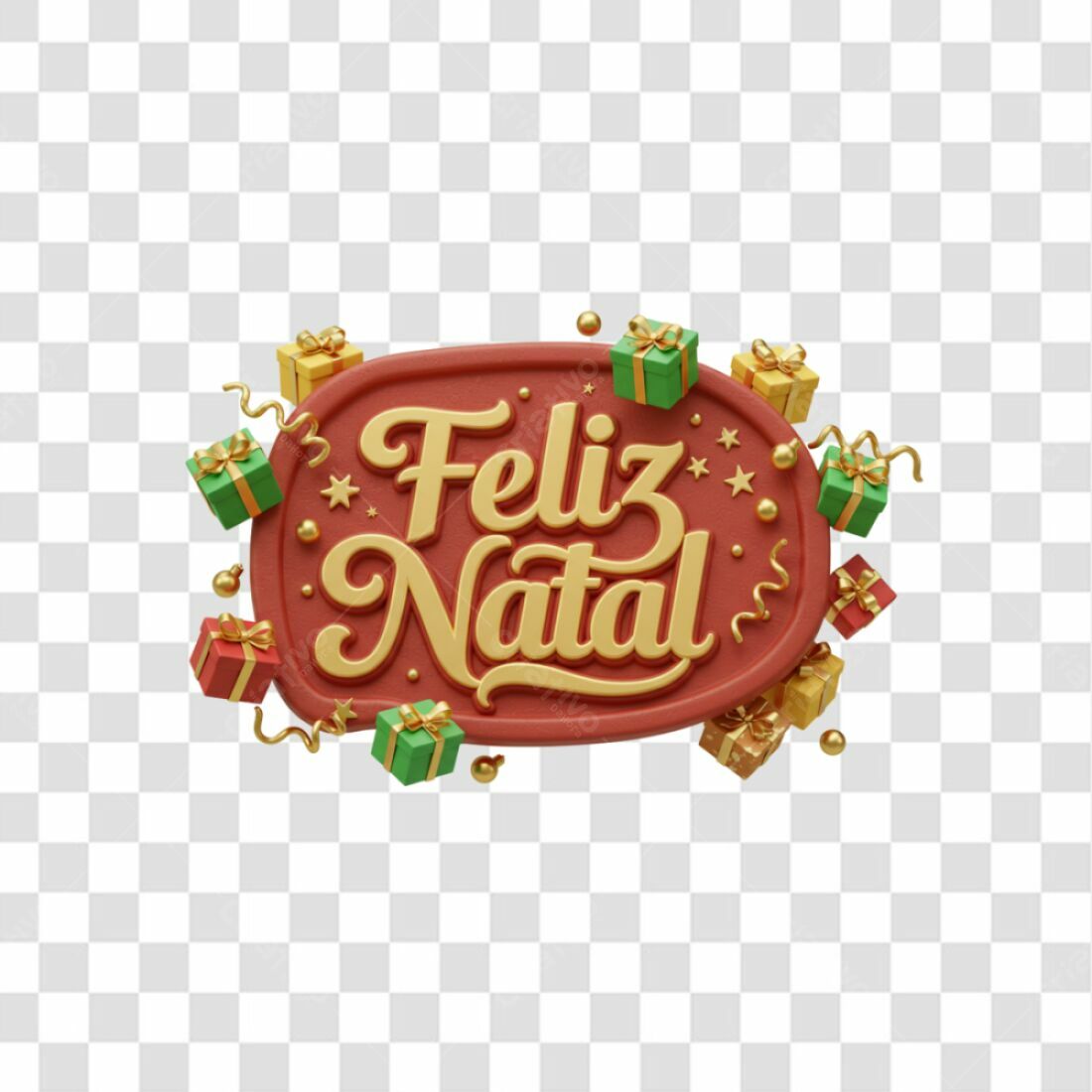 Selo Feliz Natal PNG com fundo transparente