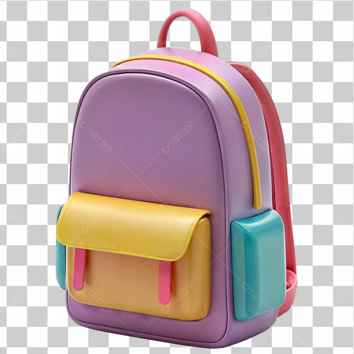 Mochila Infantil Colorida PSD Editável