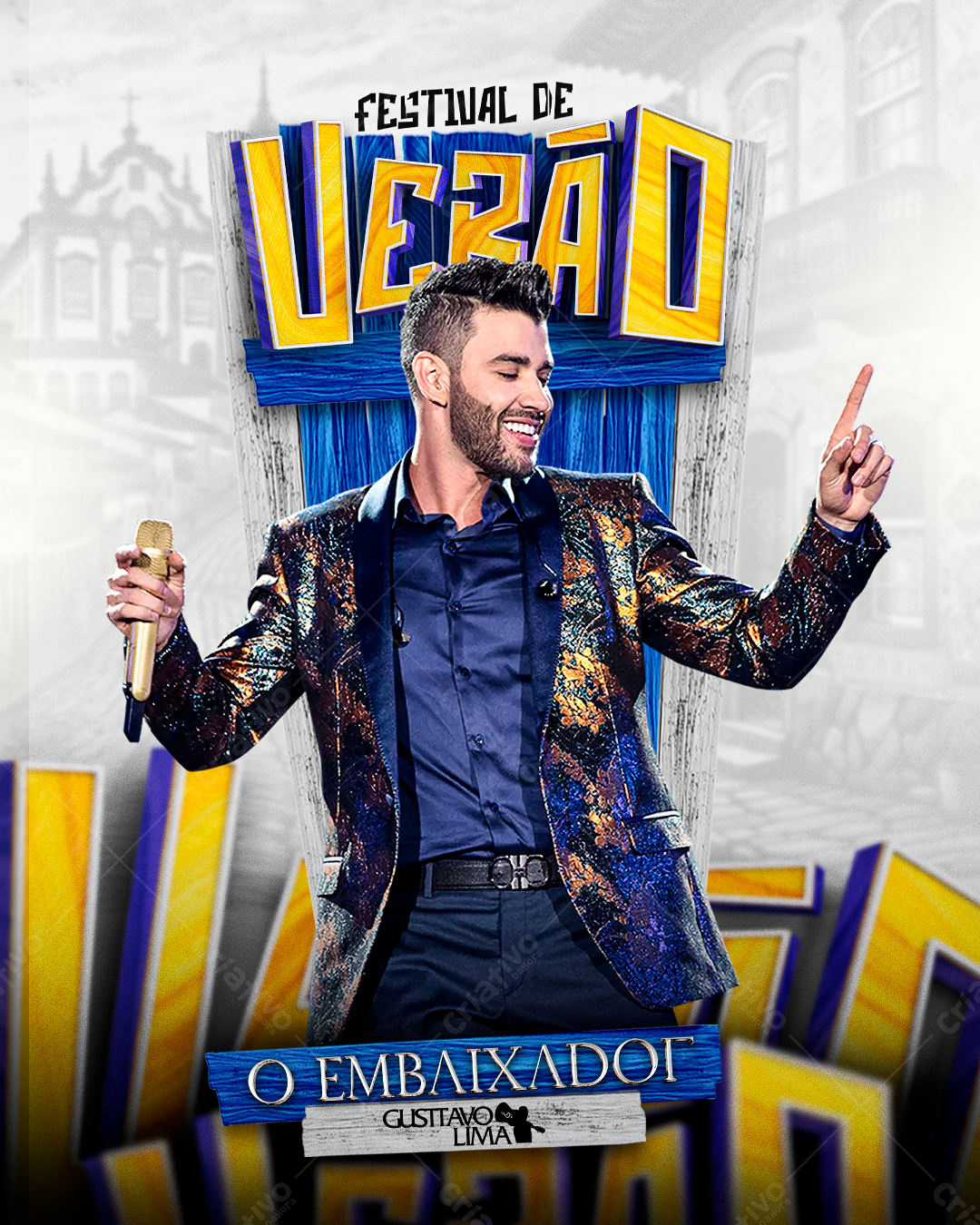 Flyer Festival de Verão Gustavo Lima PSD Editável