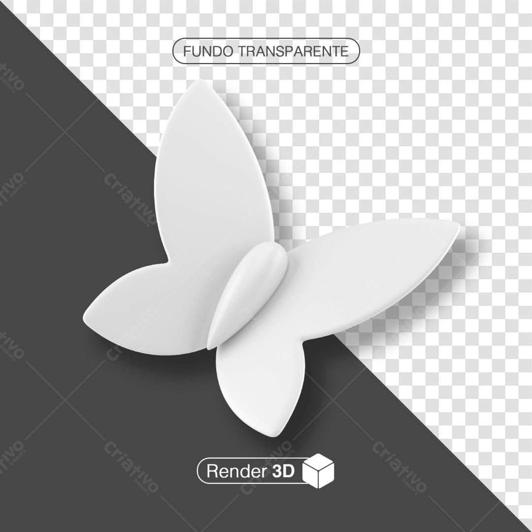 Arte com Borboleta Branca PSD Editável