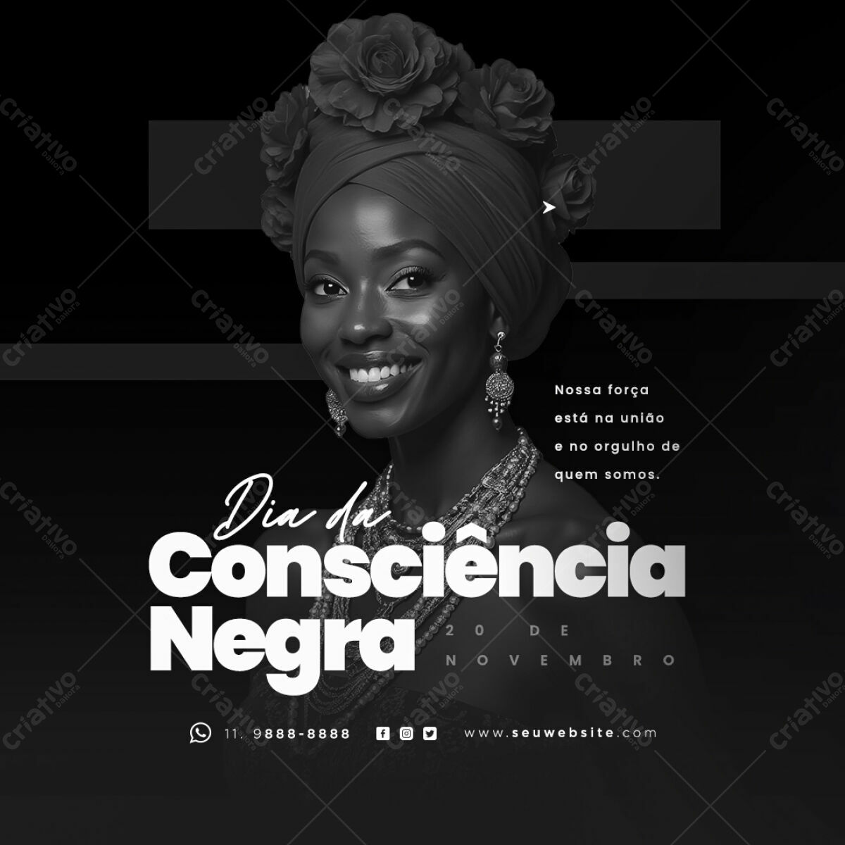 Post para Dia da Consciência Negra PSD Editável