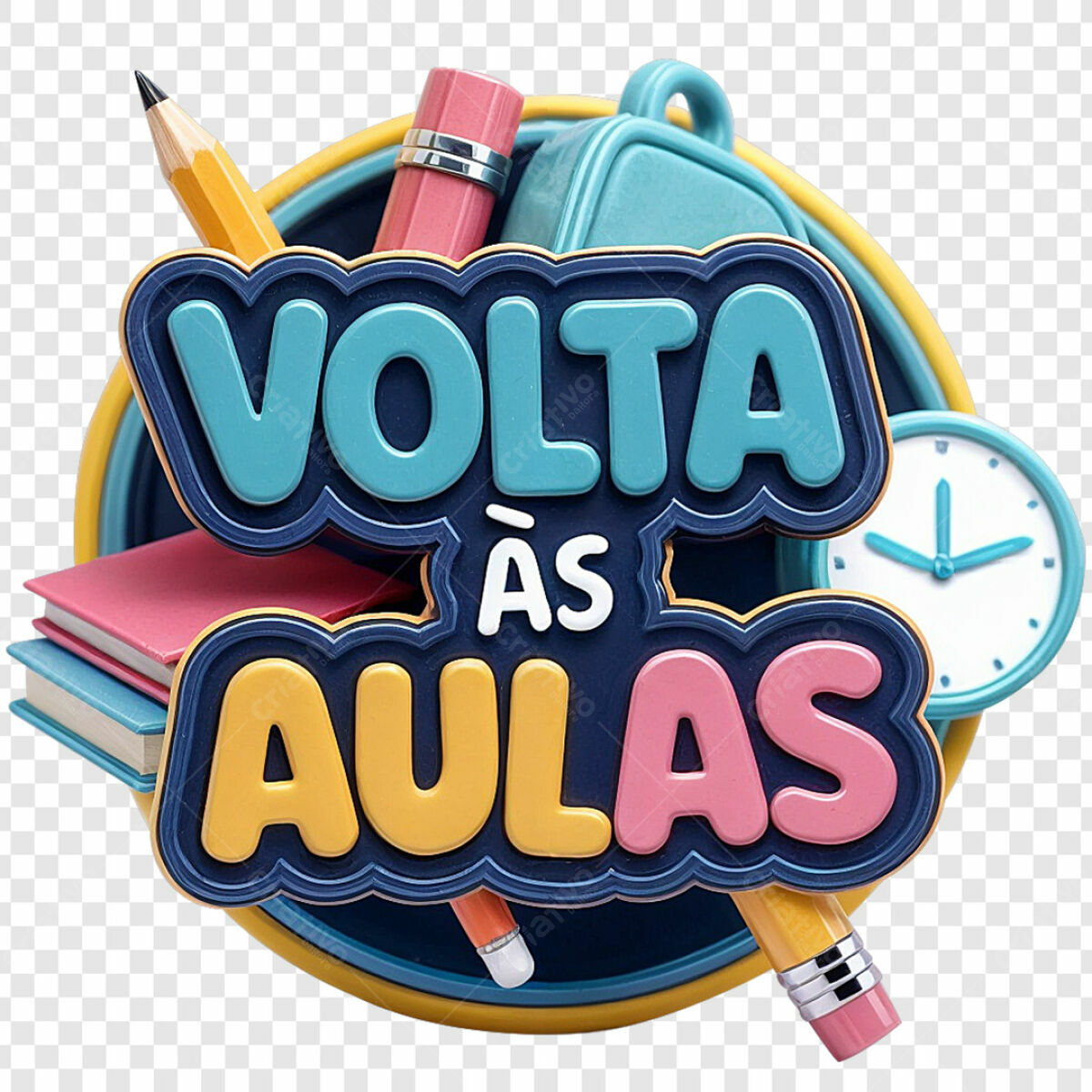 Arte para Volta às Aulas PSD Editável