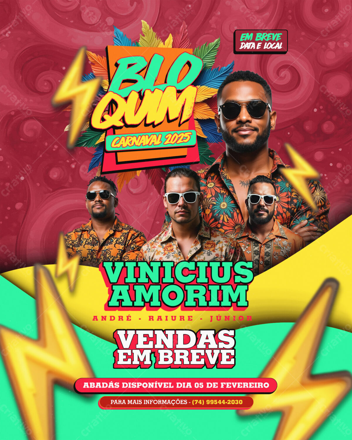 Flyer Carnaval Vinícius Amorim PSD Editável