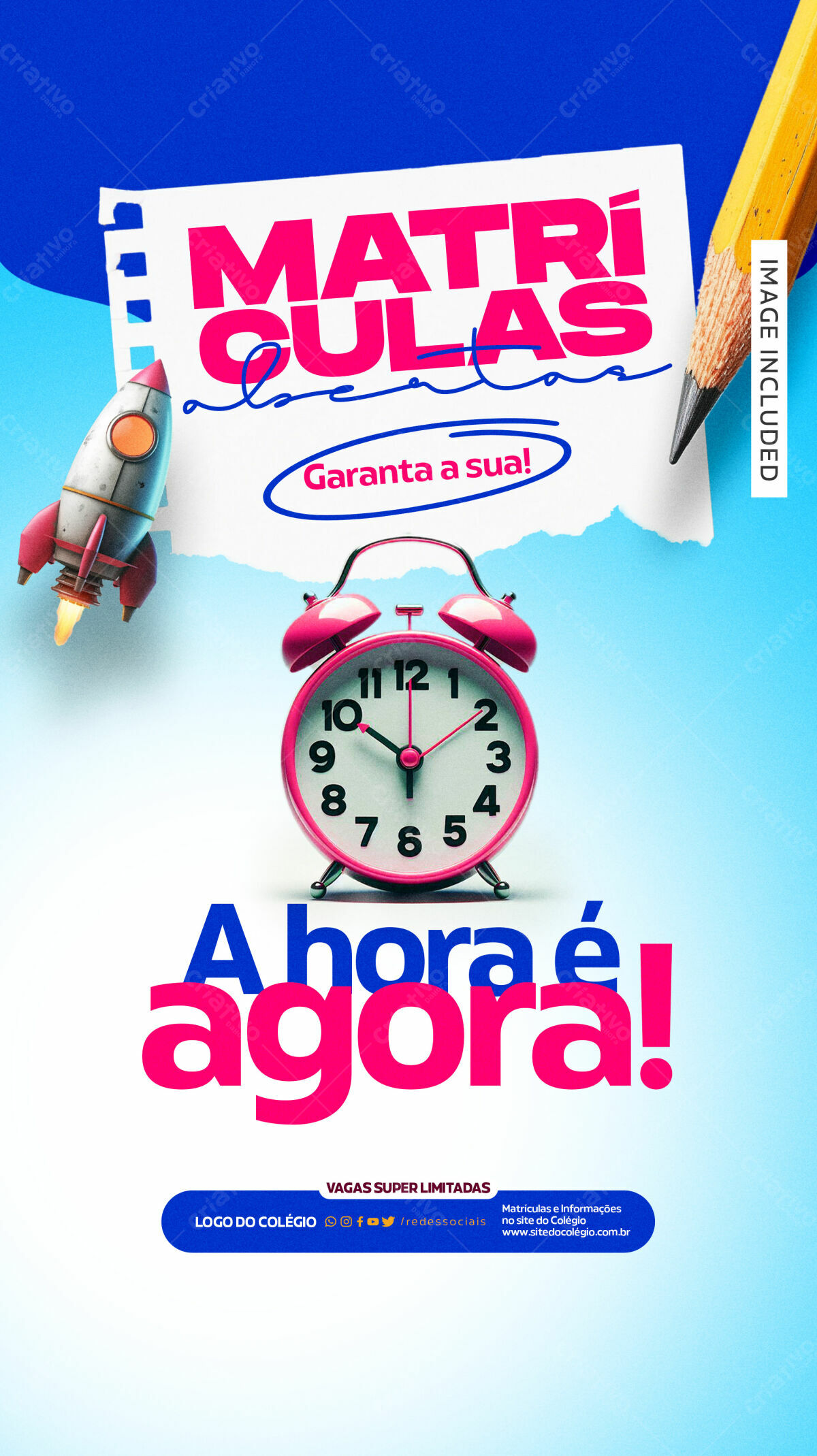 Flyer Matrículas Escola PSD Editável