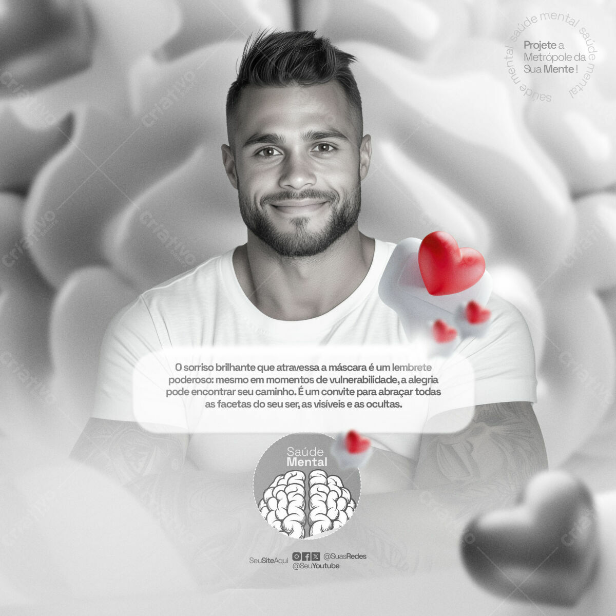 Post para Saúde Mental PSD Editável