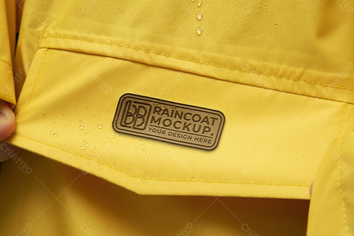 Editable PSD Raincoat Mockup Yellow Jacket