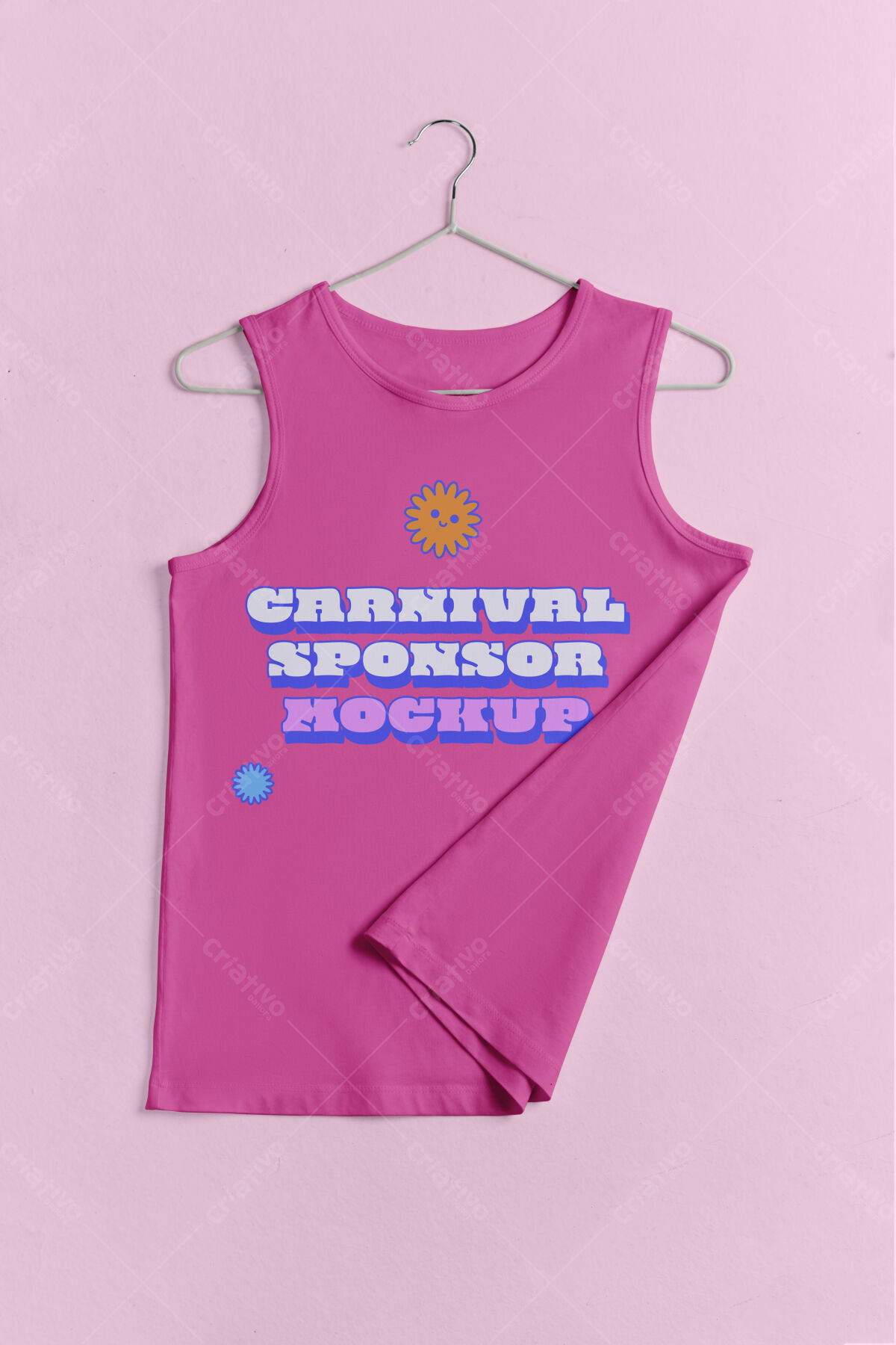 Mockup de Regata Rosa para Patrocínio de Carnaval PSD Editável