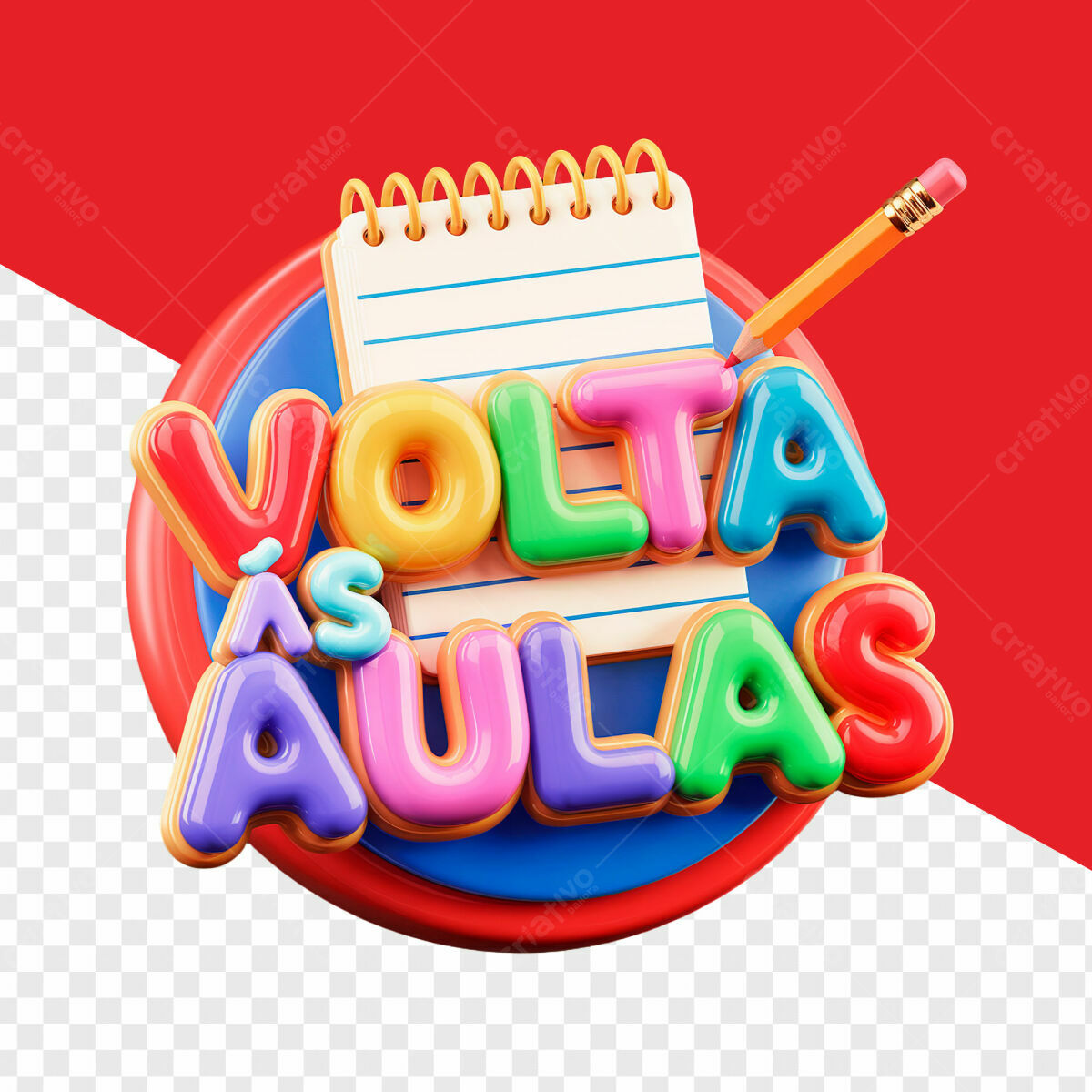 Arte para Volta às Aulas PSD Editável